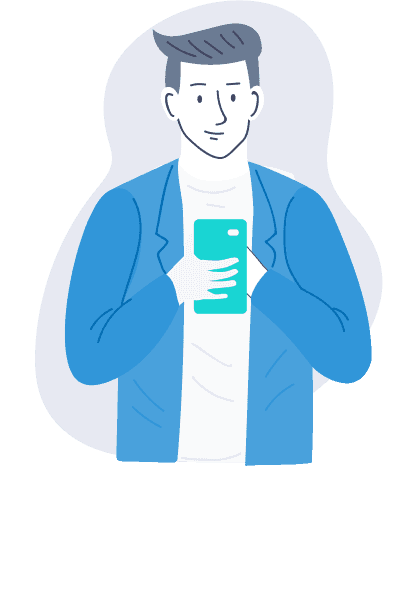 boy searching in his phone